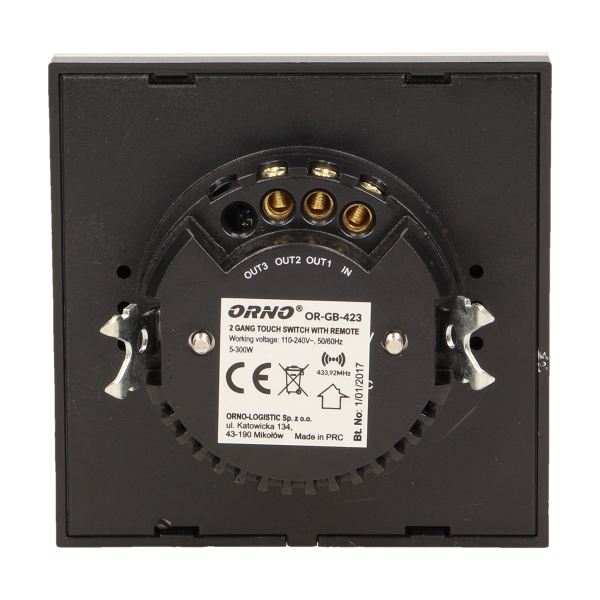 Bezprzewodowy, podwójny, dotykowy wyłącznik światła sterowany pilotem *
