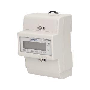 1-fazowy wskaźnik zużycia energii elektrycznej, 80A, 3 moduły, DIN TH-35mm