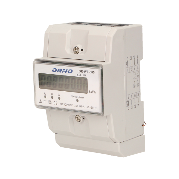 3-fazowy wskaźnik zużycia energii elektrycznej 80A *