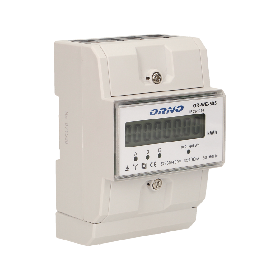 3-fazowy wskaźnik zużycia energii elektrycznej 80A *