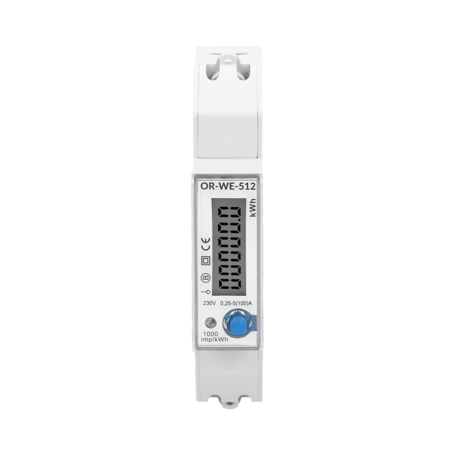 1-phase energy meter, 100A, MID, 1 module, DIN TH-35mm