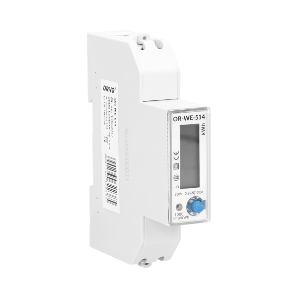 1-phase energy meter with RS-485, 100A, RS-485 port, MID, 1 module, DIN TH-35mm