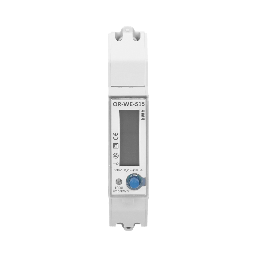 1-phase multi-tariff energy meter wtih RS-485, 100A MID, 1 module, DIN TH-35mm