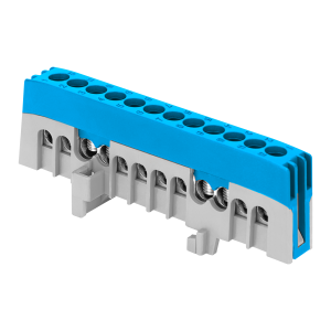 Listwa zaciskowa izolowana PRO, N, 12 przewodów, niebieski