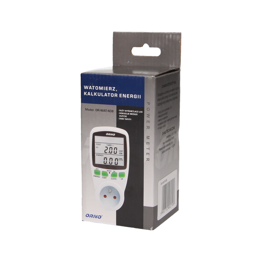 Dual tariff power meter with LCD display