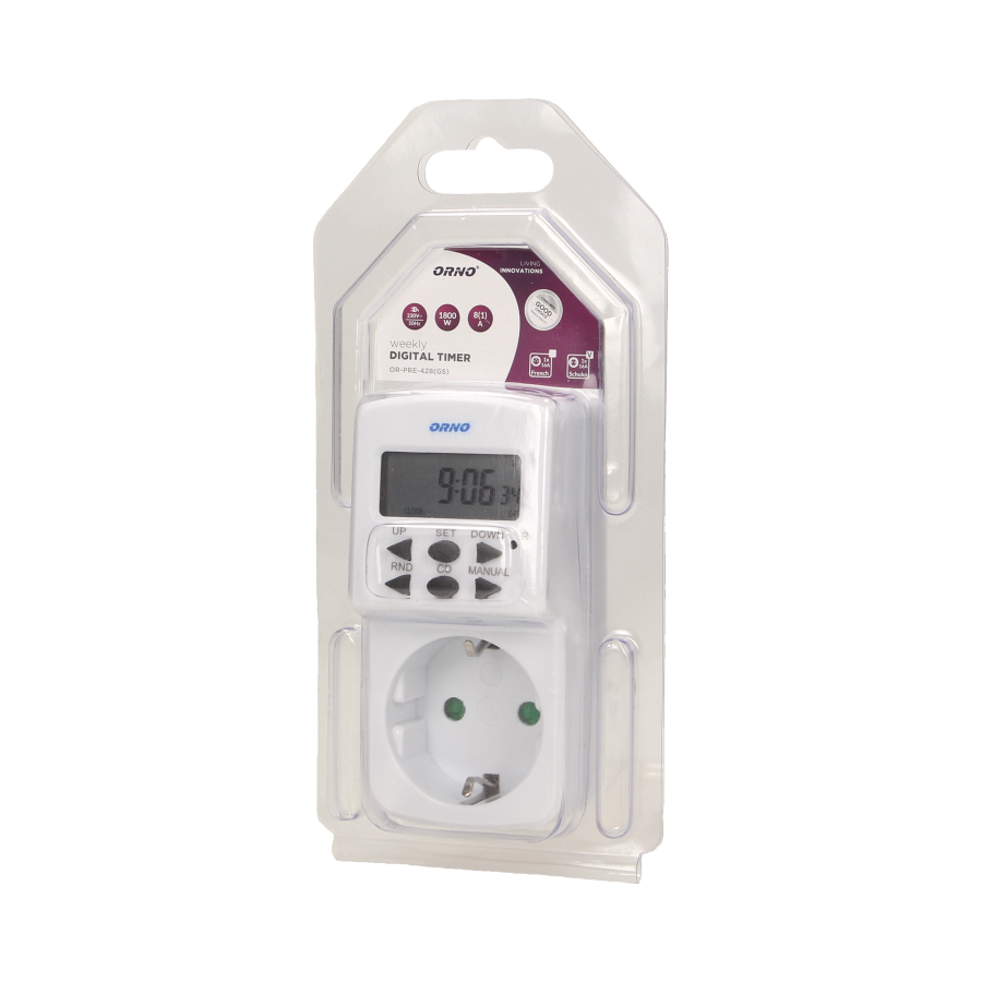 24 hours mechanical timer, schuko