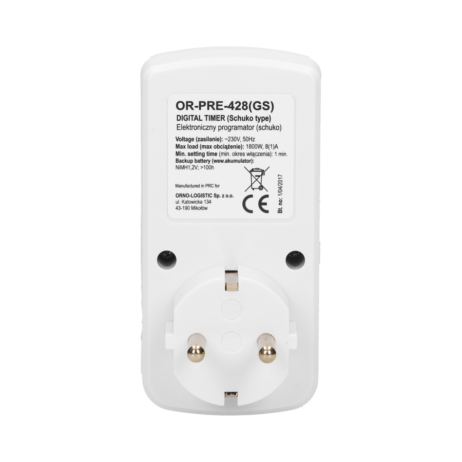 24 hours mechanical timer, schuko