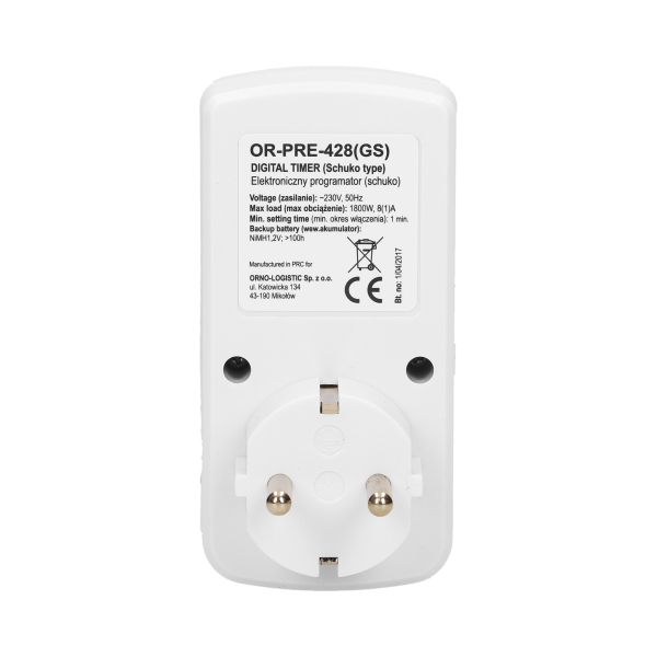 24 hours mechanical timer, schuko