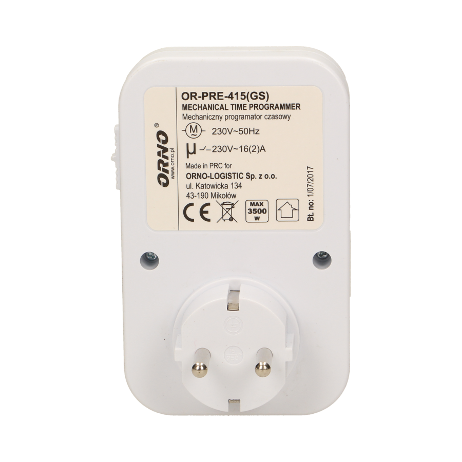 24 hours mechanical timer, schuko