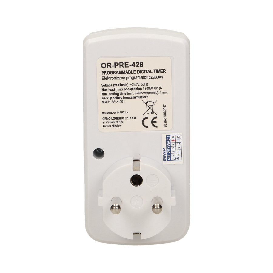 Elektroniczny programator czasowy, MINI, 10 programów