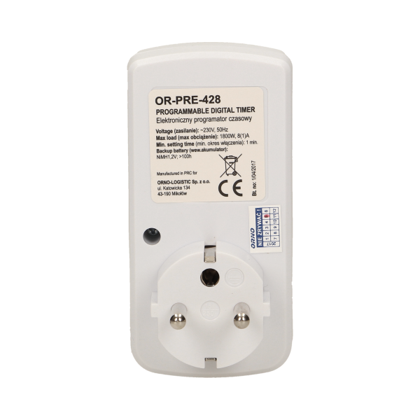 Elektroniczny programator czasowy, MINI, 10 programów