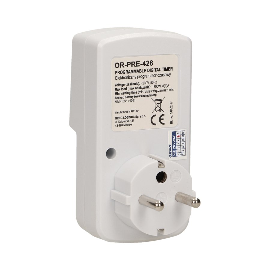 Elektroniczny programator czasowy, MINI, 10 programów