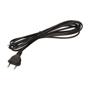 Connection cord with euro plug, 2x0.75mm2, 1.9m, black