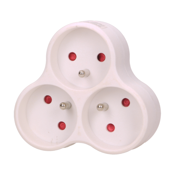 Triple socket outlet, white