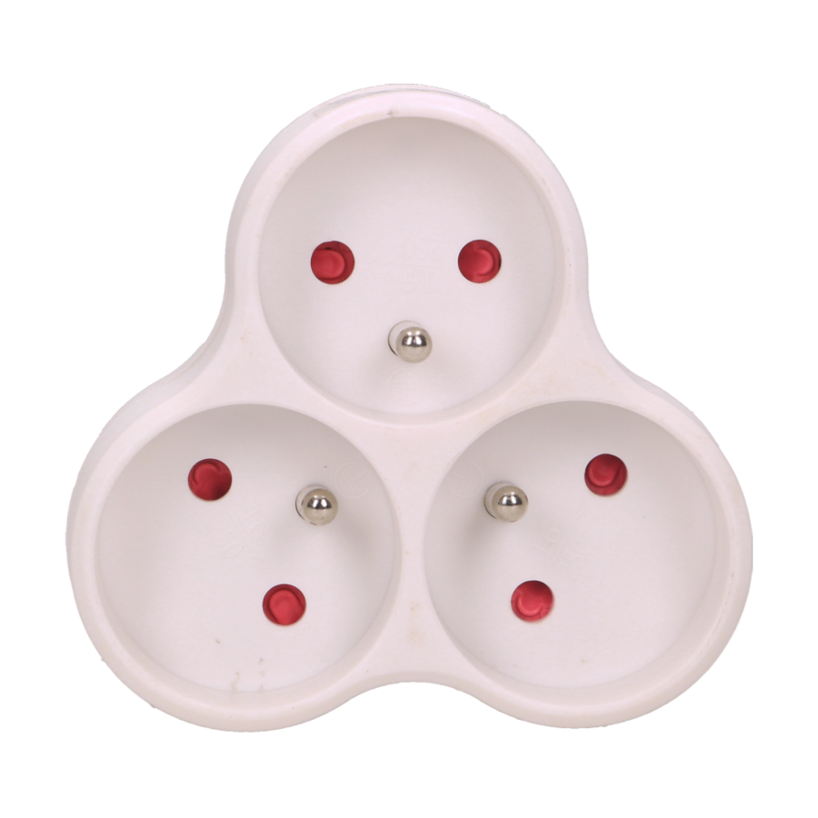 Triple socket outlet, white