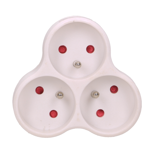 Triple socket outlet, white