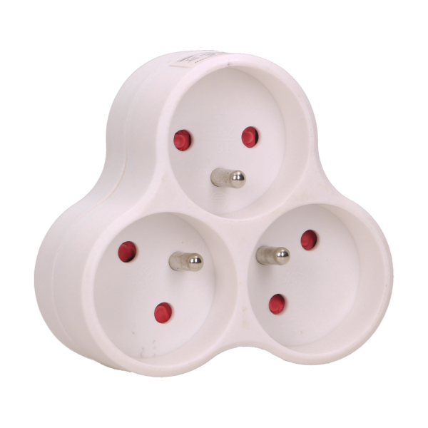 Triple socket outlet, white