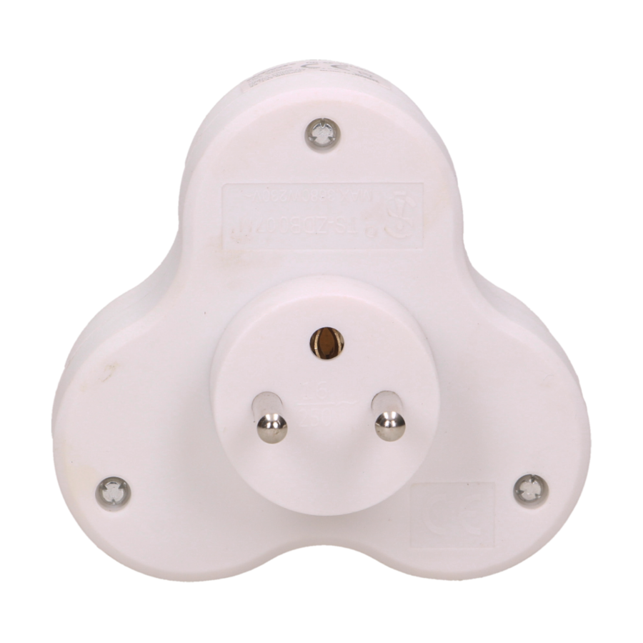 Triple socket outlet, white