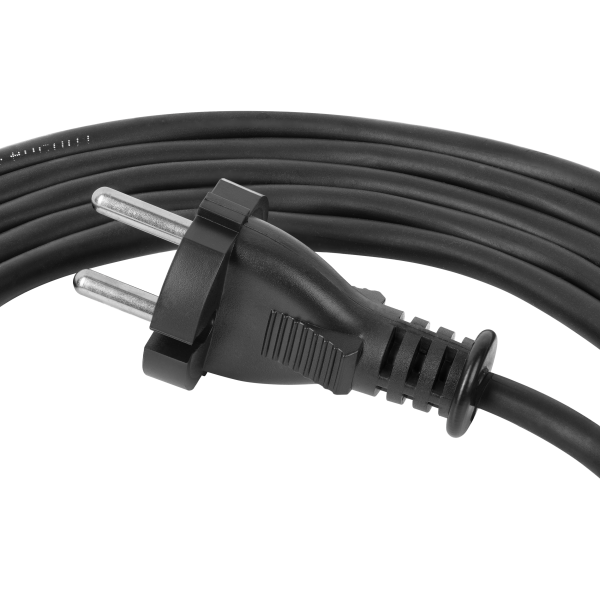 Connection cable in rubber insulation with a plug H05RR-F 2x1.5mm2, 3m long, black