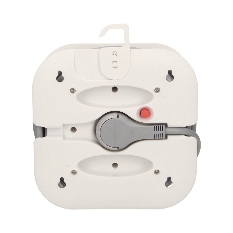 Przedłużacz zwijany, 3 gniazda 2P+Z, płaska wtyczka, ładowarka USB, polwinit H05VV-F 3x1mm² , długość 7m