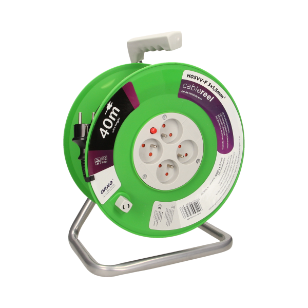 Przedłużacz bębnowy polwinit H05VV-F 3x1,5mm² - 40m, 4x2P+Z