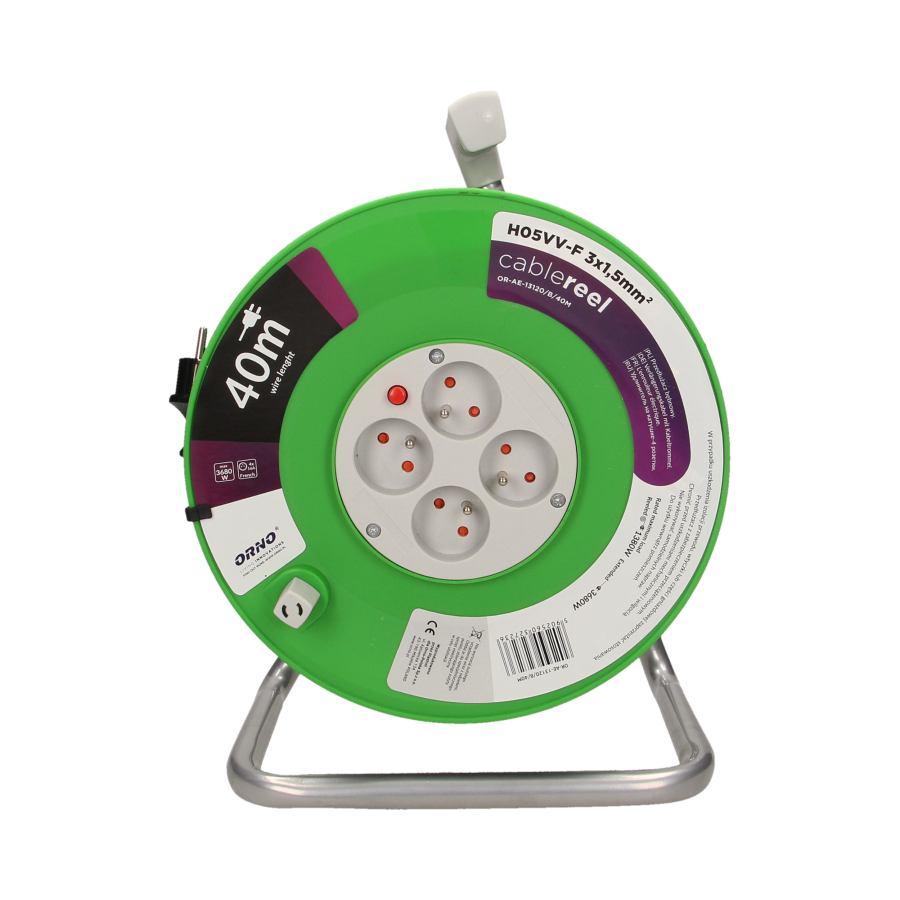Przedłużacz bębnowy polwinit H05VV-F 3x1,5mm² - 40m, 4x2P+Z