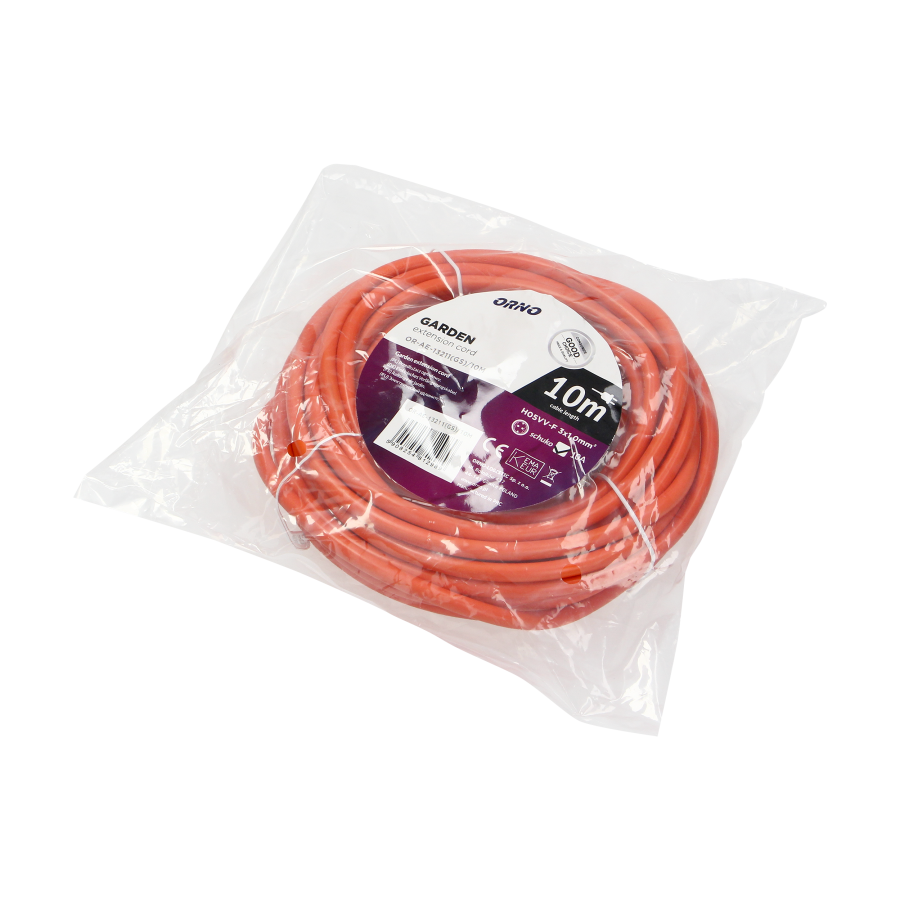 Przedłużacz ogrodowy jednogniazdowy, Schuko, PVC 3x1mm², długość 10m