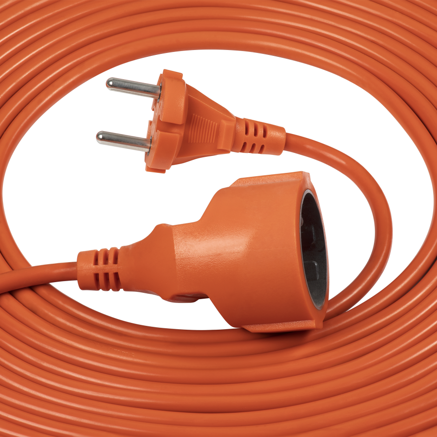 Garden extension cord with 1 socket, PVC 2x1mm², 50m long