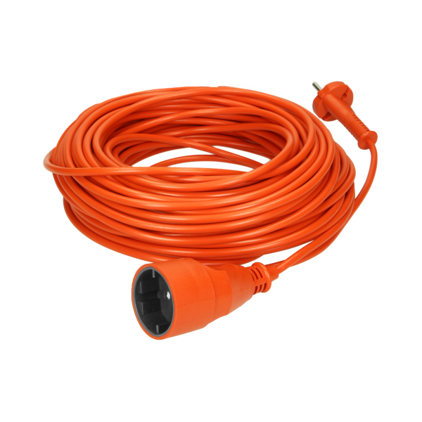 Przedłużacz ogrodowy pomarańczowy zalewany, 1x2P 50m, OMY 2x1mm², 230VAC/10A, PRODUKT POLSKI