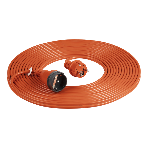 Garden extension cord made of PVC, IP20, potted, cable 20m long, Schuko 3x1mm², product made in Poland