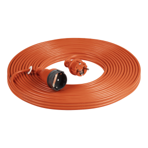 Przedłużacz ogrodowy pomarańczowy zalewany, 1x2P+Z (schuko) 30m, H03VV-F 3x1,0mm², 230VAC/10A, PRODUKT POLSKI
