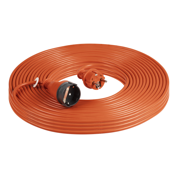 Garden extension cord made of PVC, IP20, potted, cable 40m long, Schuko 3x1mm², product made in Poland