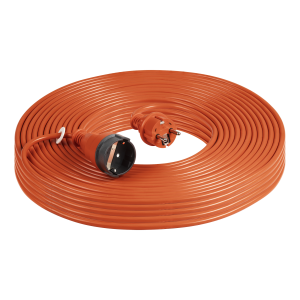 Przedłużacz ogrodowy pomarańczowy zalewany, 1x2P+Z (schuko) 50m, H03VV-F 3x1,0mm², 230VAC/10A, PRODUKT POLSKI