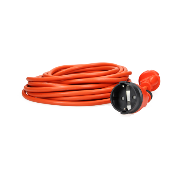 Garden extension cord made of PVC, IP20, potted, cable 50m long, 3x1.5mm² Schuko, product made in Poland