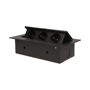 Flush-fitting furniture socket, black