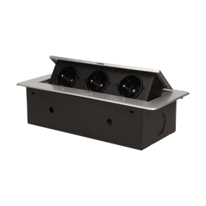 Flush-fitting furniture socket, silver