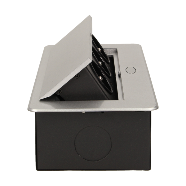 Flush-fitting furniture socket, silver