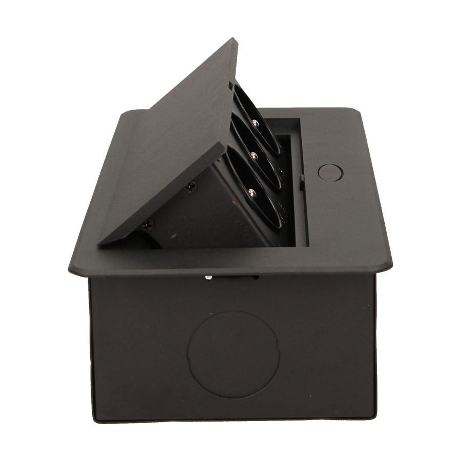 Flush-fitting furniture socket, black