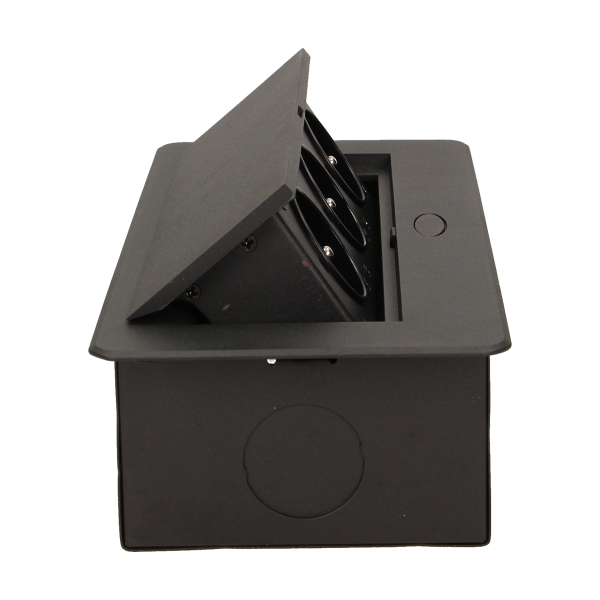 Flush-fitting furniture socket, black