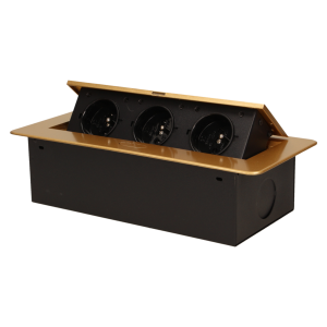 Flush-fitting furniture socket, gold