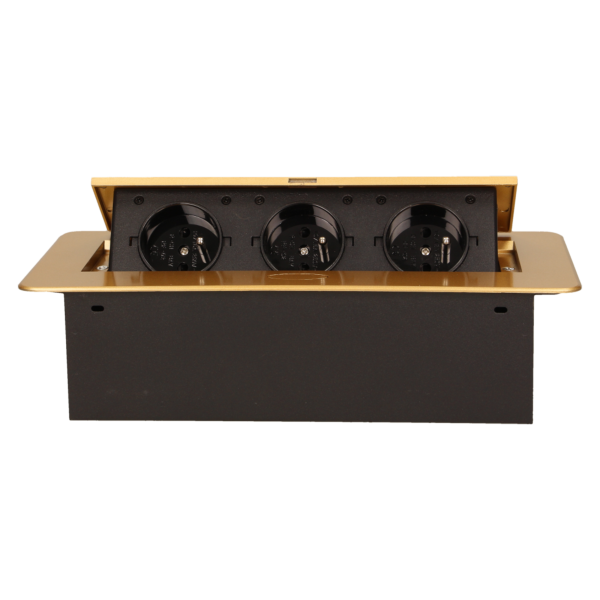 Flush-fitting furniture socket, gold