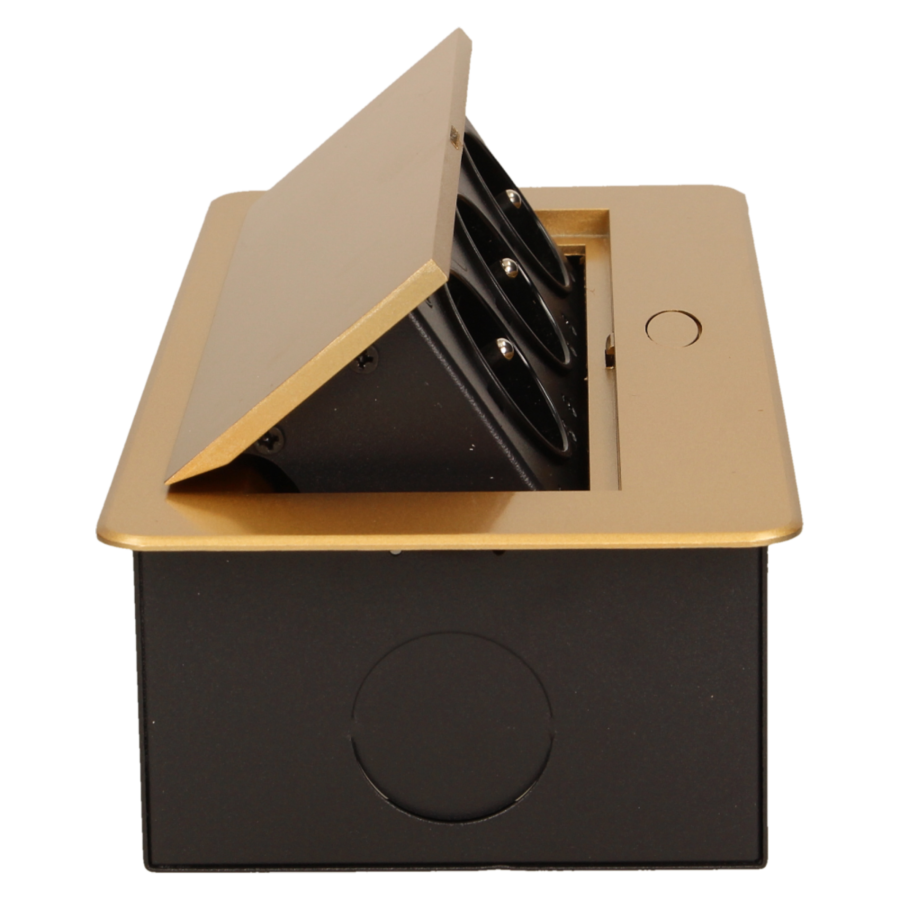 Flush-fitting furniture socket, gold