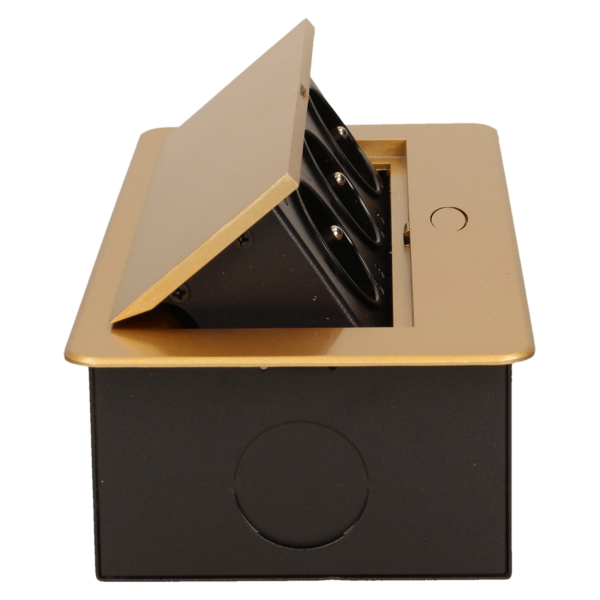 Flush-fitting furniture socket, gold