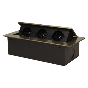 Flush-fitting furniture socket, brass