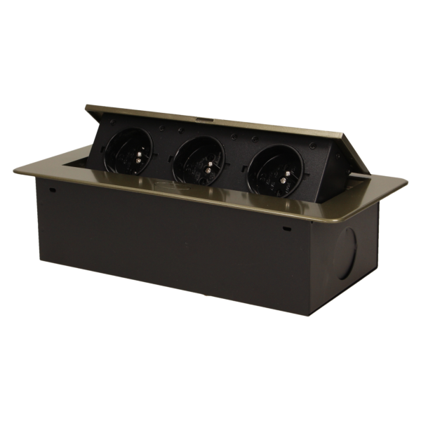 Flush-fitting furniture socket, brass