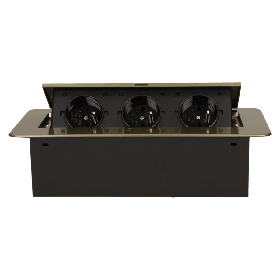 Flush-fitting furniture socket, brass