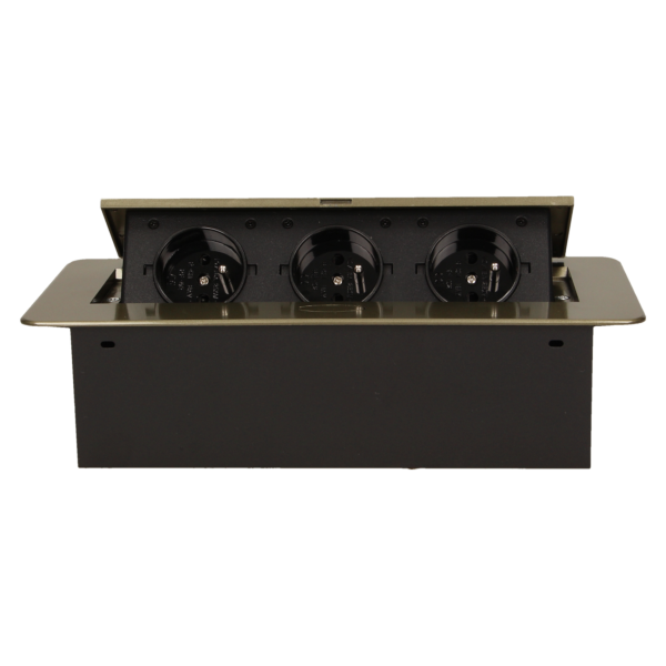 Flush-fitting furniture socket, brass