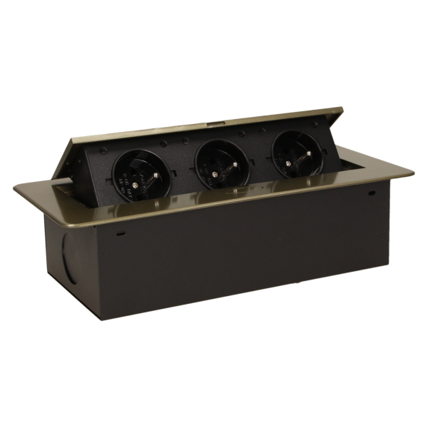 Flush-fitting furniture socket, brass