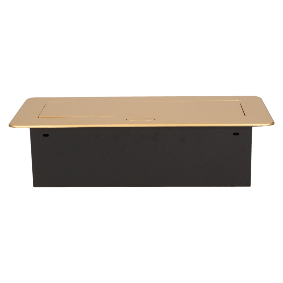 Flush-fitting furniture socket with 1.5m cable, gold