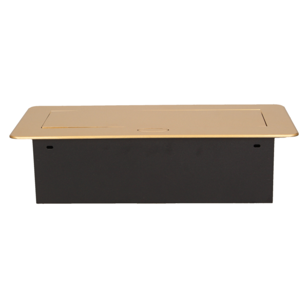 Flush-fitting furniture socket with 1.5m cable, gold